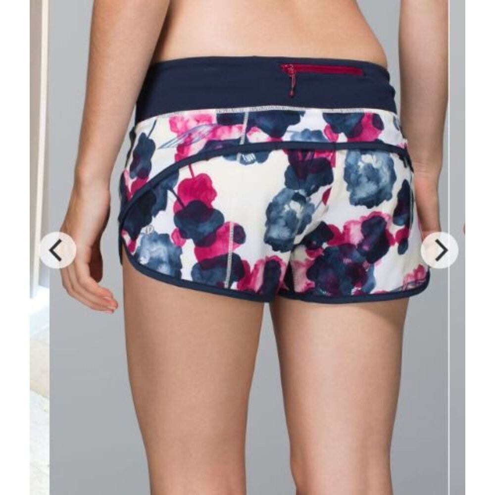 Lululemon Run: Speed Short 4way Stretch Inky Floral Ghost Inkwell Bumble Berry 6